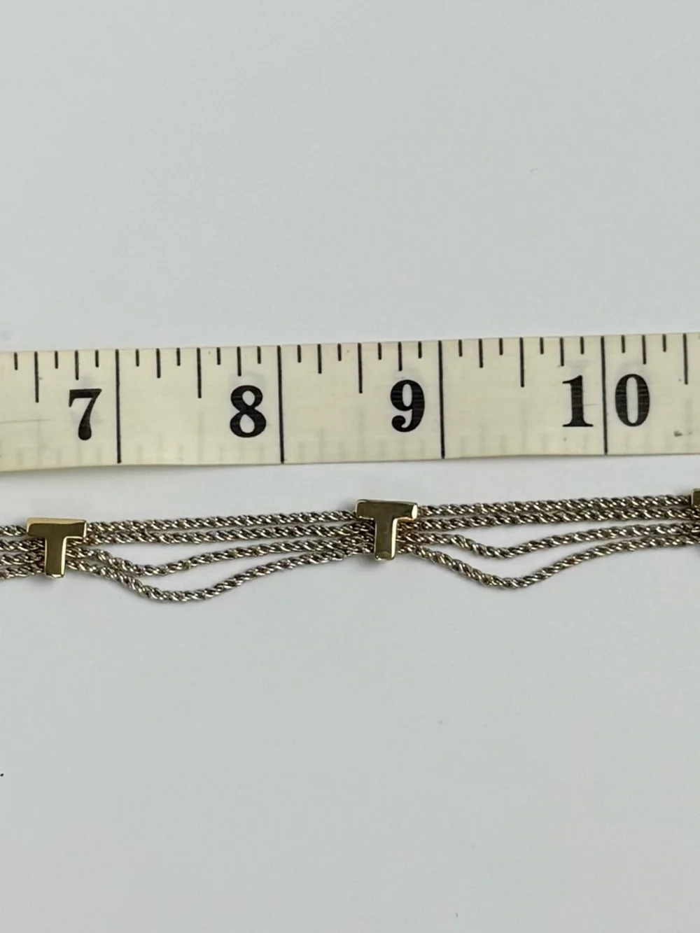 Tiffany & Co. Gold-Tone Braided Chain Necklace with T Accent Bars - Picture 5 of 11